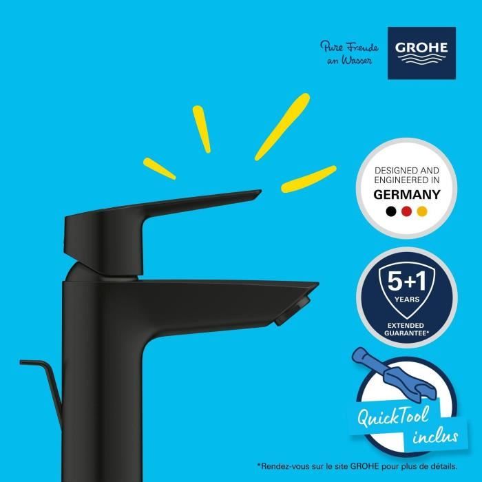 GROHE Start Single-Lever Basin Mixer Tap - Matte Black - Standard Height