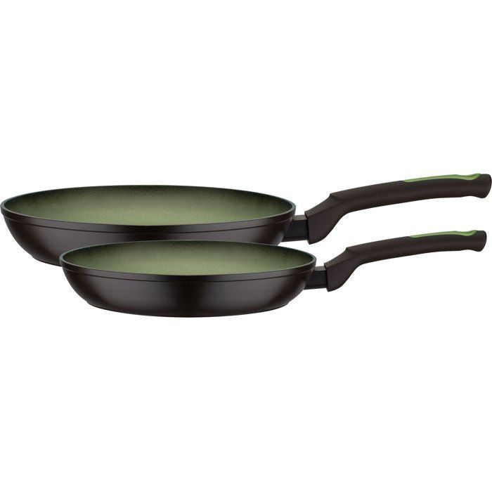 GSW AVOCADO Frying Pan Set - 2 Pieces - 24 and 28 cm - Forged Aluminum - Induction Compatible - Green