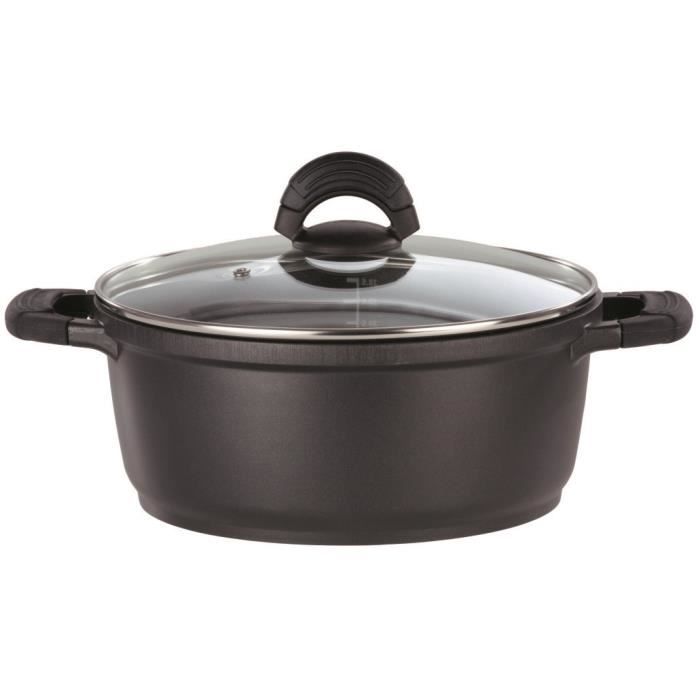 GSW Cast Aluminum Casserole Dish - 28 cm - Induction Compatible - Black