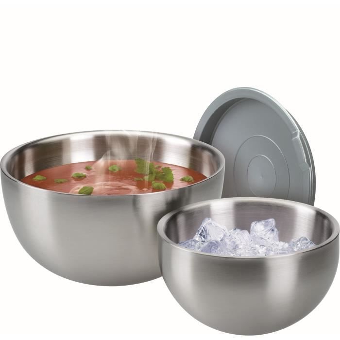 GSW - Insulated Salad Bowl - 30 cm - Stainless Steel - 5.50 L - Leakproof Lid - Double Wall
