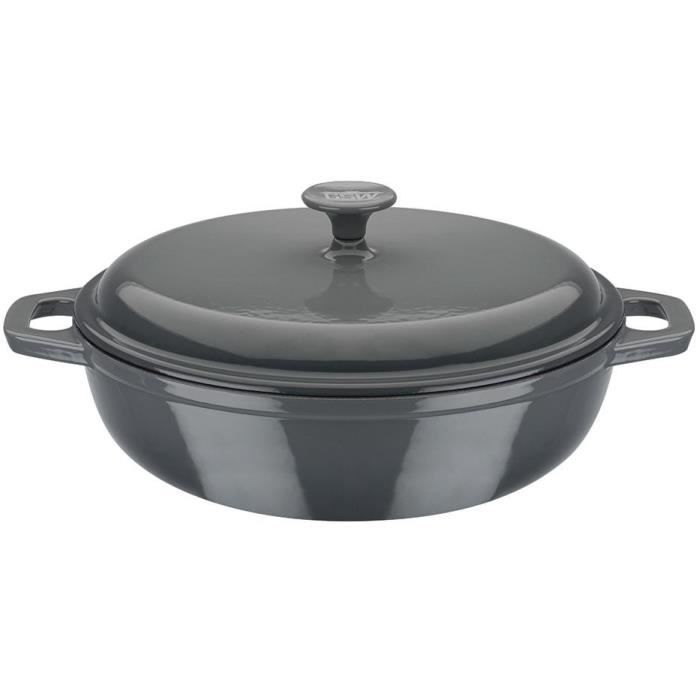 GSW GREY SHADOW Cast Iron Casserole Dish - Round - 30 cm - Induction