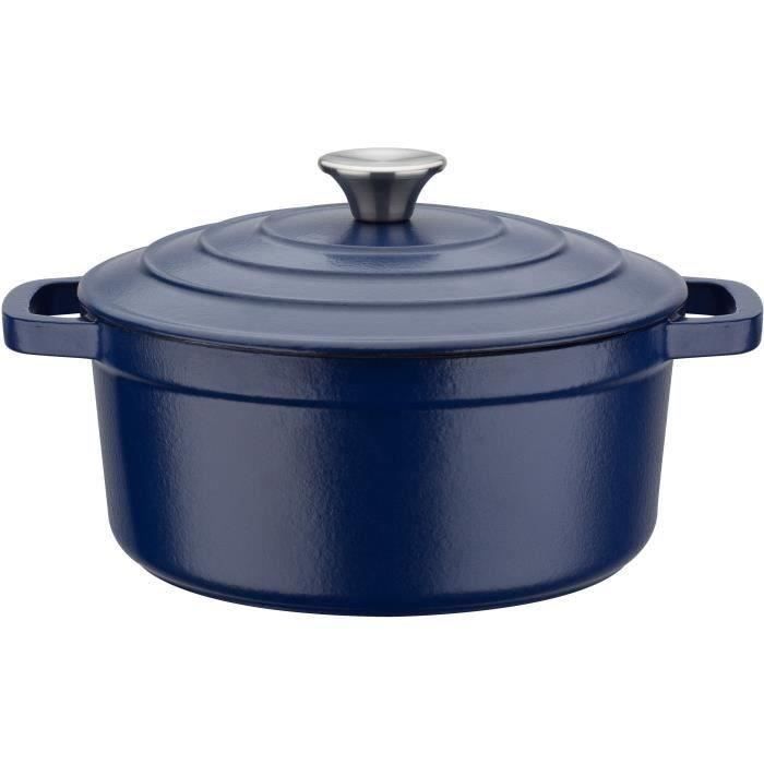 GSW Cast Iron Casserole Dish - 24 cm - Round - Induction Compatible - BLUE MAGIC