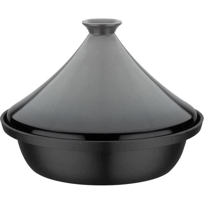 GSW Tagine - Solid Cast Iron - 30 x 22 cm - Induction - Ceramic Lid - Grey