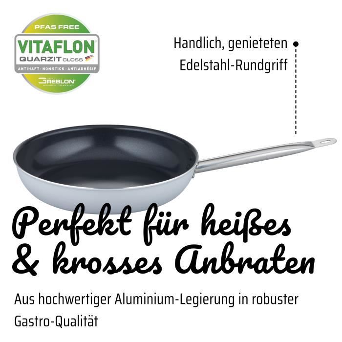 GSW Professional Frying Pan - PRO BASIC - Ø 40 cm - Thick Forged Aluminum - Induction Compatible