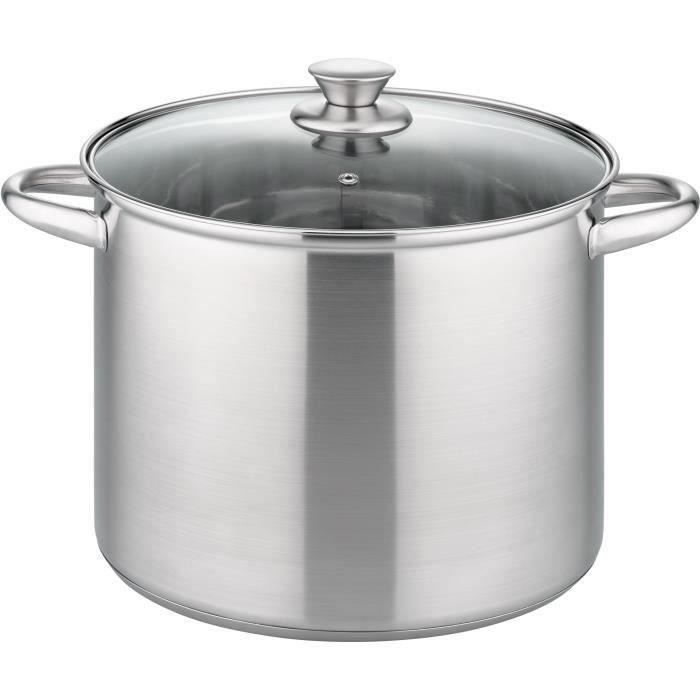 GSW Stainless Steel Cooking Pot - 26 cm - 10 L - Induction Compatible
