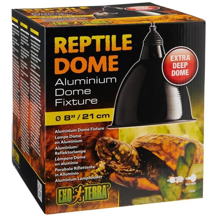 Exoterra Dome Fixture Aluminum Lighting for Reptiles/Amphibians - Large Size 21 cm