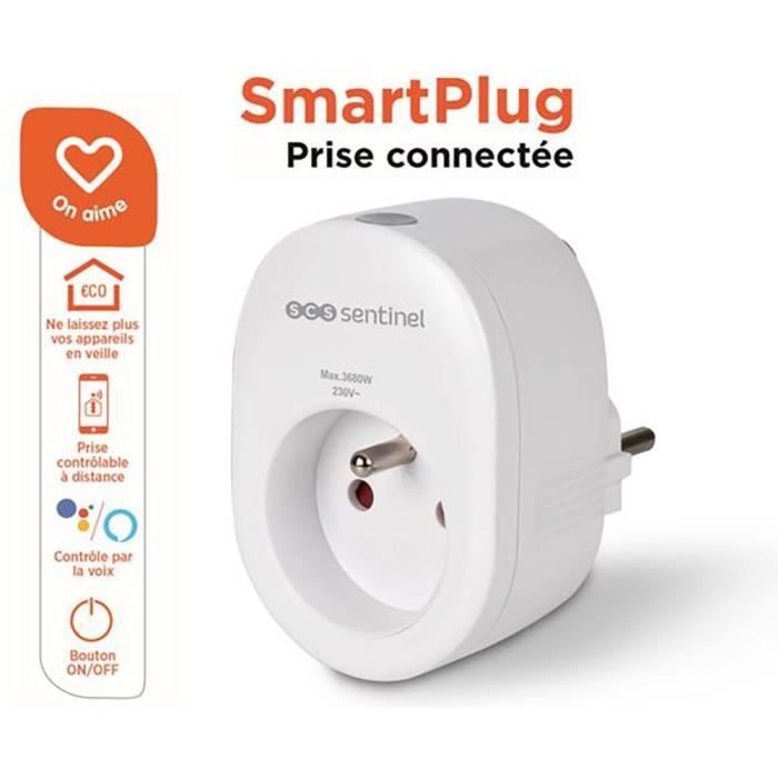 SCS SENTINEL Smart Plug - Remote Control, ON/OFF Button, 16A, 3600W