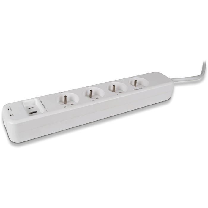 SCS SENTINEL SmartPlug Strip - 4 Outlets, 3 Remote Controlled, 16A, 3600W