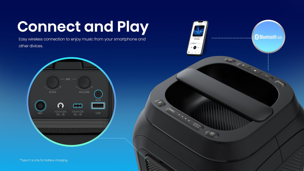 HISENSE Portable Speaker - Bluetooth - Max 160 W