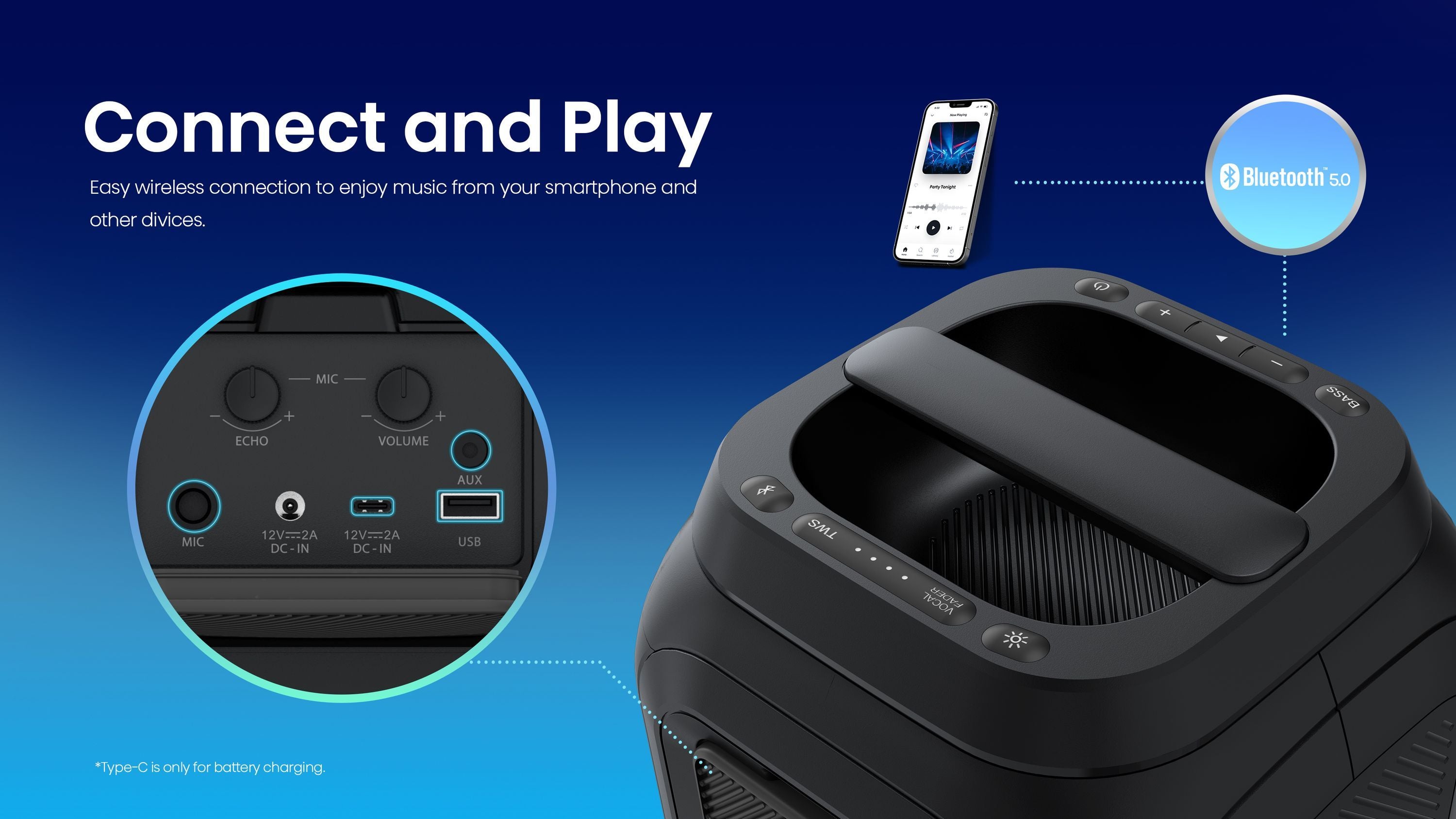 HISENSE Portable Speaker - Bluetooth - Max 160 W