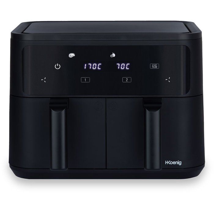 HKoeNIG Air Fryer - FRY900 - 9 L Capacity - Dual 4.5 L Tank - 8 Cooking Programs - 2400W