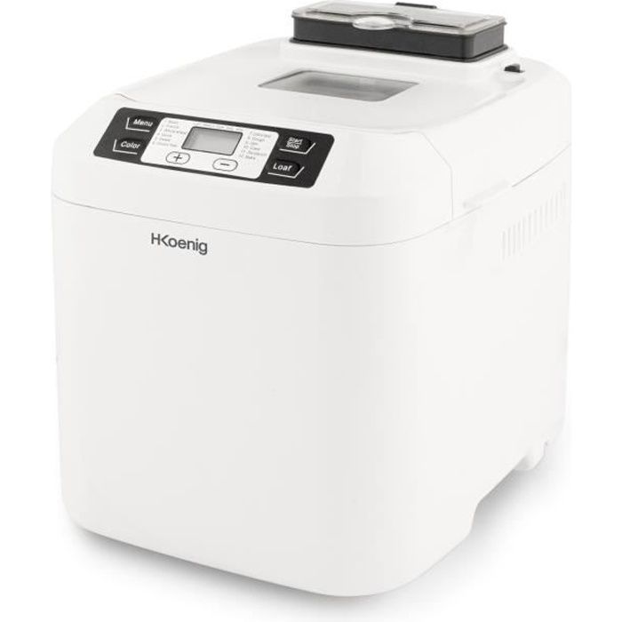 HKoeNIG Bread Maker - BAKE340 - 12 Programs - 3 Baking Levels - 800 g Capacity
