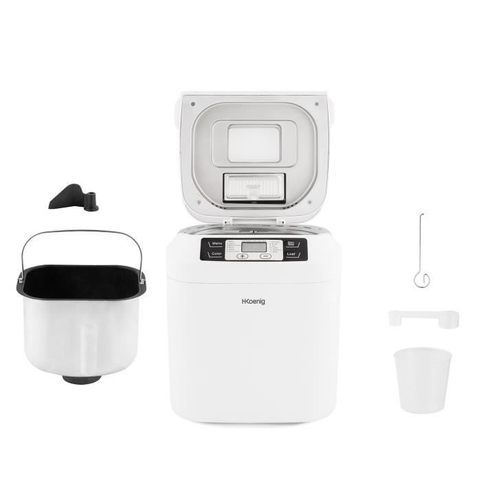 HKoeNIG Bread Maker - BAKE340 - 12 Programs - 3 Baking Levels - 800 g Capacity