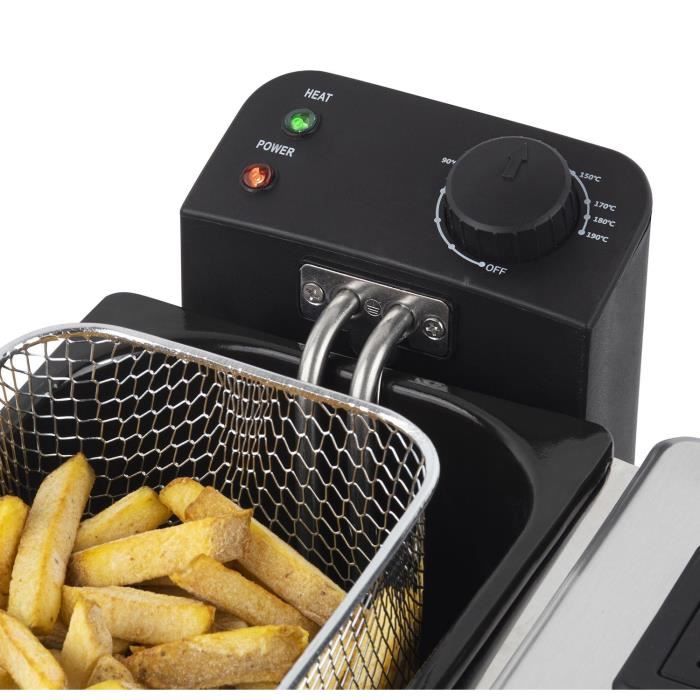 Friteuse HKoeNIG - DFX600 - Double Cuve 2x3L - Thermostats indépendants - Paniers amovibles  - Acier inoxydable - 3600W