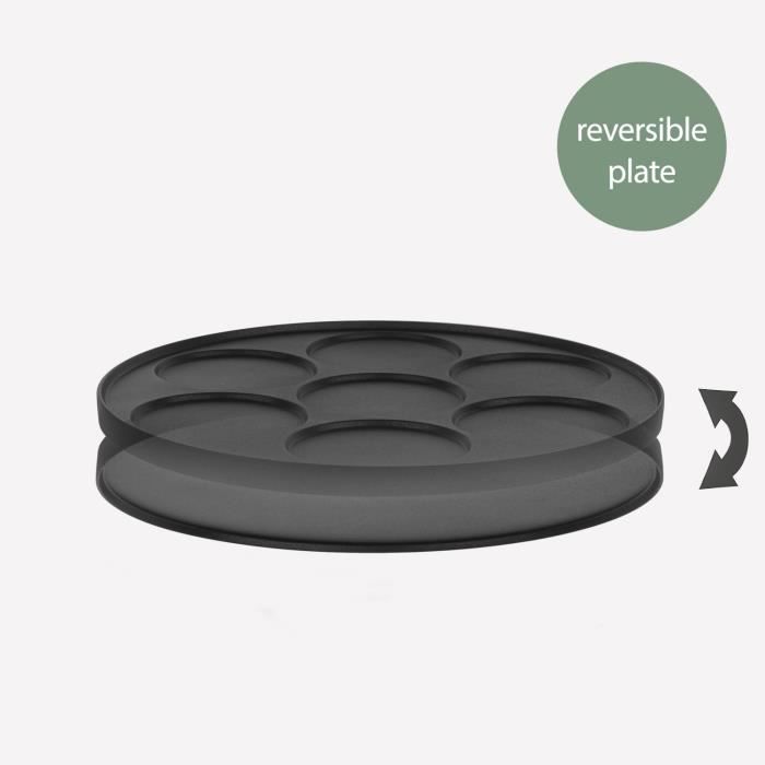 HKoeNIG Crepe Maker - KREP56 - 33 cm Cooking Surface - 1500W - Black/Steel