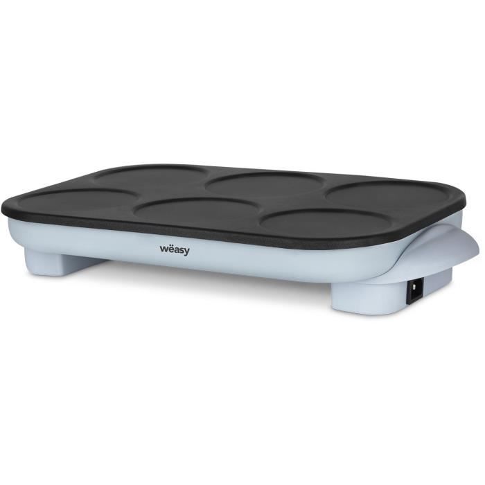 WEASY Crepe Maker - GOO60 - Crepes and Pancakes - 6 Slots - Non-stick Coating - Temperature up to 240°C - 1500W