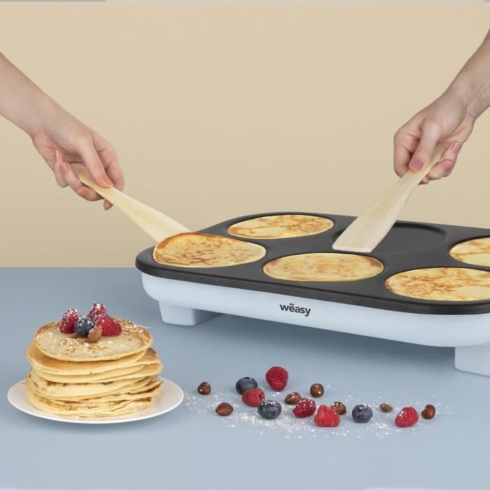 WEASY Crepe Maker - GOO60 - Crepes and Pancakes - 6 Slots - Non-stick Coating - Temperature up to 240°C - 1500W