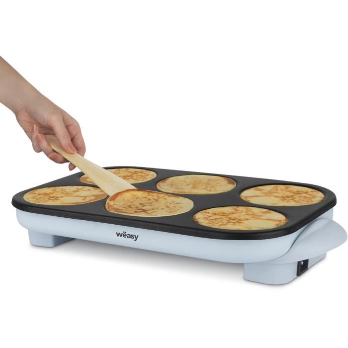 WEASY Crepe Maker - GOO60 - Crepes and Pancakes - 6 Slots - Non-stick Coating - Temperature up to 240°C - 1500W