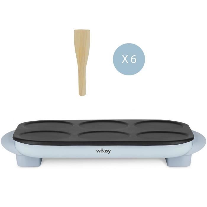 WEASY Crepe Maker - GOO60 - Crepes and Pancakes - 6 Slots - Non-stick Coating - Temperature up to 240°C - 1500W