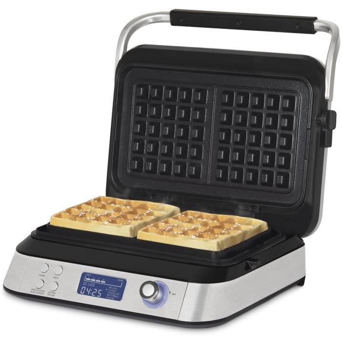 HKoeNIG Waffle Maker - GFX800 - 12x12.5 cm Cooking Surface - 5 Cooking Programs - Non-Stick Coating - 1600W