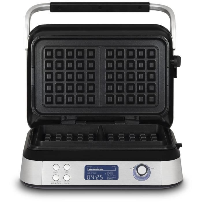 HKoeNIG Waffle Maker - GFX800 - 12x12.5 cm Cooking Surface - 5 Cooking Programs - Non-Stick Coating - 1600W