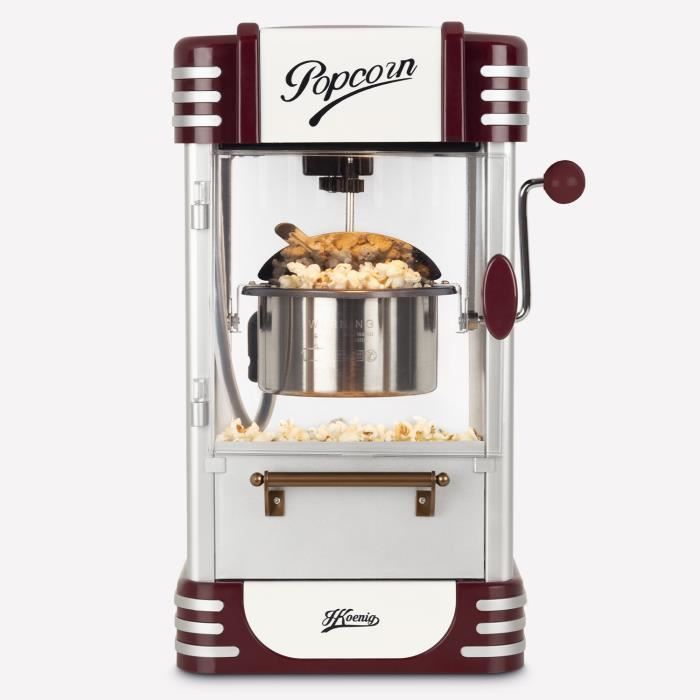 HKoeNIG Popcorn Maker - POP330 - Retro Design - 50 g Capacity - 360W