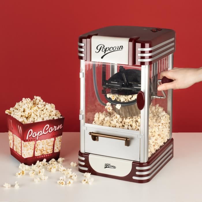 HKoeNIG Popcorn Maker - POP330 - Retro Design - 50 g Capacity - 360W