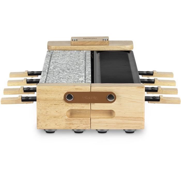 H.Koenig Raclette Grill - WOD360 - Serves up to 8 People - Rotating Base - 1400W