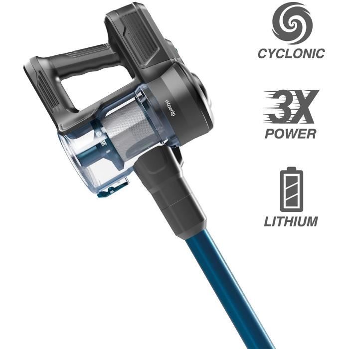 H.Koenig UP610 2-in-1 Cordless Stick Vacuum Cleaner - 155 W - 0.8 L - Blue