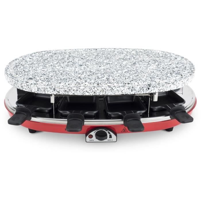 Appareil a raclette 4 en 1 HKoeNIG - RP418 - Juqu'a 8 personnes - 3 plaques interchangeables - Température réglable - 1500W