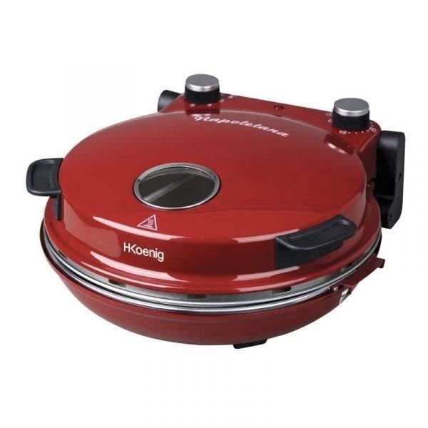 H.Koenig Pizza Oven - NAPL350 - 32 cm Plate - 350°C - 1200W - Red