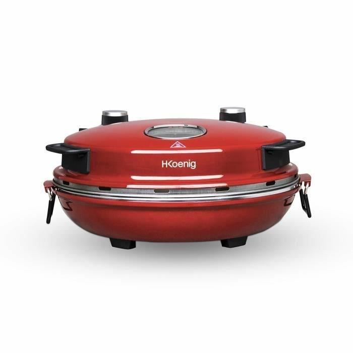 H.Koenig Pizza Oven - NAPL350 - 32 cm Plate - 350°C - 1200W - Red