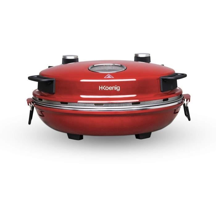 H.Koenig Pizza Oven - NAPL350 - 32 cm Plate - 350°C - 1200W - Red