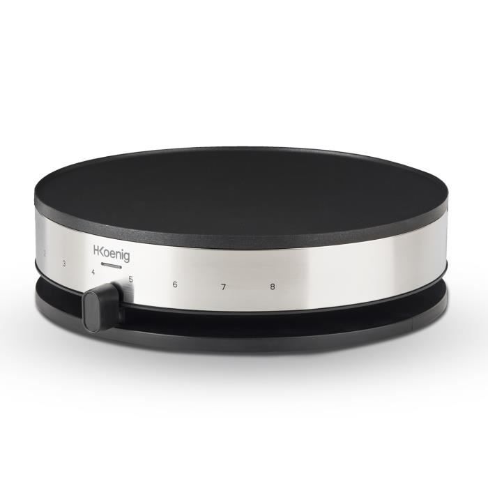 HKoeNIG Crepe Maker - KREP29 - 33 cm Cooking Surface - Non-stick Coating - Temperature up to 230°C - 1300W - Stainless Steel Control