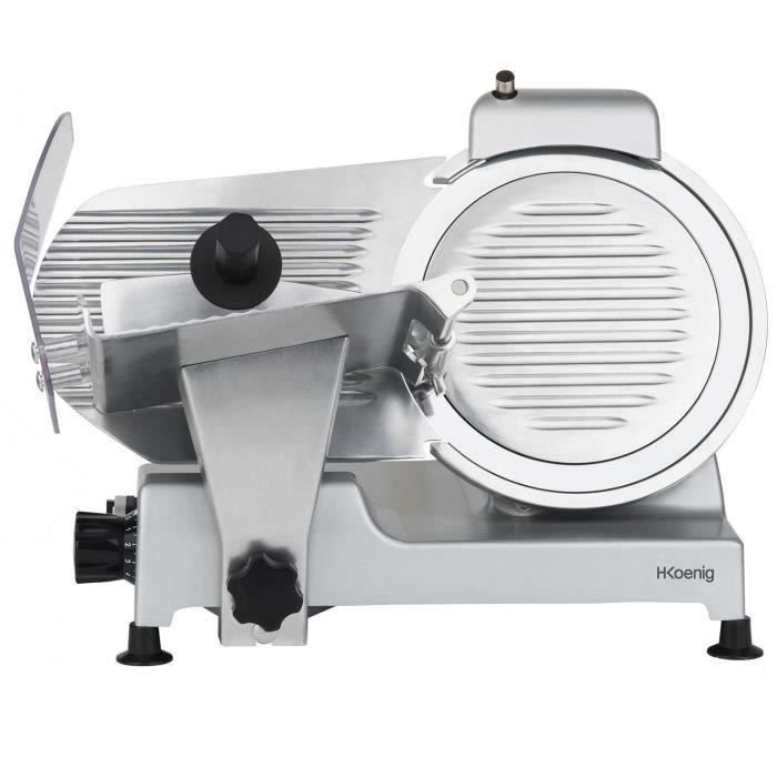 H.Koenig Meat Slicer - MSX252 - 25 cm Blade - Adjustable Thickness 0-12 mm