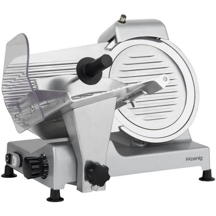 H.Koenig Meat Slicer - MSX252 - 25 cm Blade - Adjustable Thickness 0-12 mm