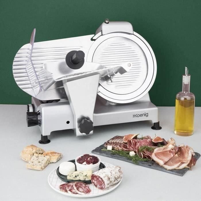 H.Koenig Meat Slicer - MSX252 - 25 cm Blade - Adjustable Thickness 0-12 mm