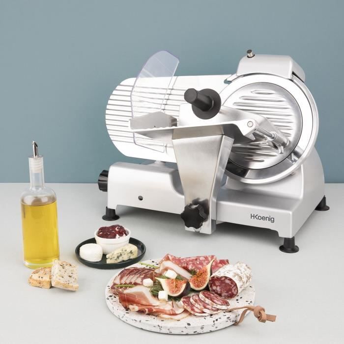 H.Koenig Meat Slicer - MSX220 - 240 W - 220 mm Blade - Adjustable Thickness 0-12 mm
