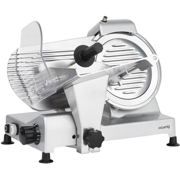 H.Koenig Meat Slicer - MSX220 - 240 W - 220 mm Blade - Adjustable Thickness 0-12 mm
