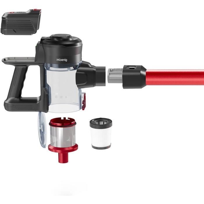 H.Koenig Cordless Stick Vacuum Cleaner - UP600 - 2-in-1, 155W Power