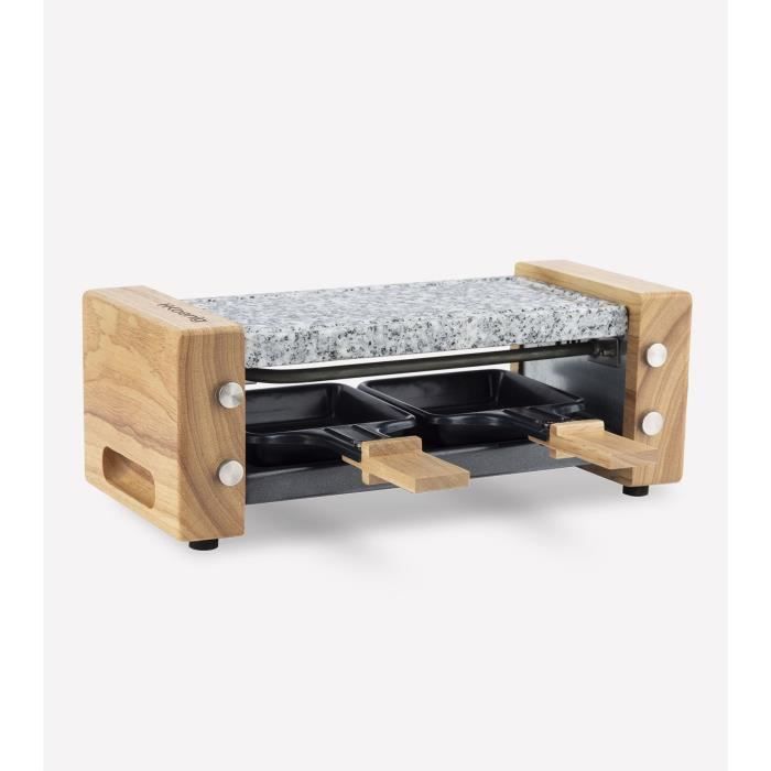 H.Koenig Raclette Grill - WOD2 - Serves 2 - Cooking Stone - Wood Design - 350W