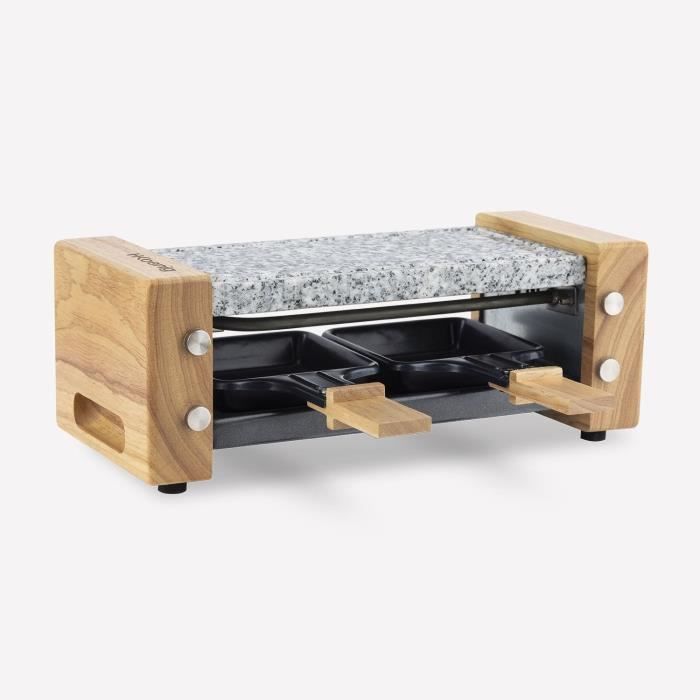 H.Koenig Raclette Grill - WOD2 - Serves 2 - Cooking Stone - Wood Design - 350W