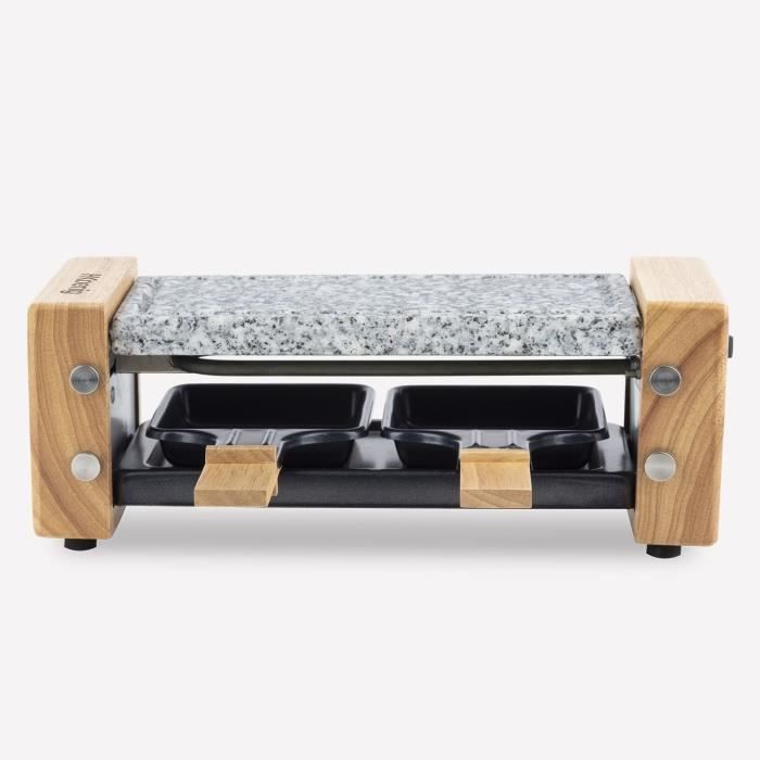 H.Koenig Raclette Grill - WOD2 - Serves 2 - Cooking Stone - Wood Design - 350W