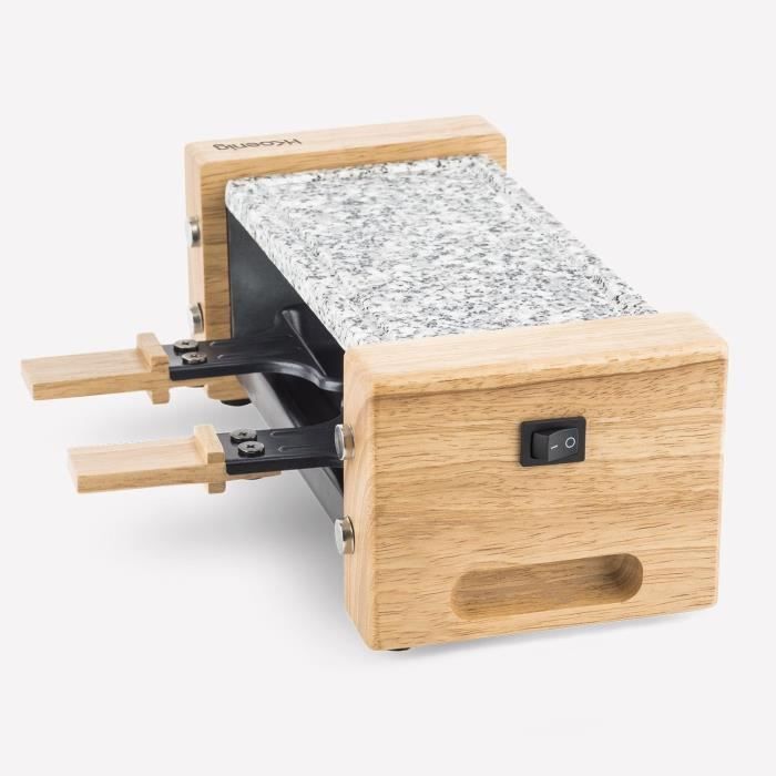 H.Koenig Raclette Grill - WOD2 - Serves 2 - Cooking Stone - Wood Design - 350W