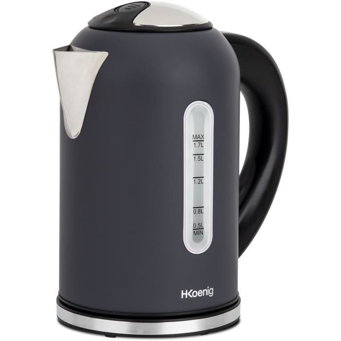 H.Koenig Kettle - 1.7 L - Adjustable Temperature 40 to 110°C - Matte Grey - Boe52