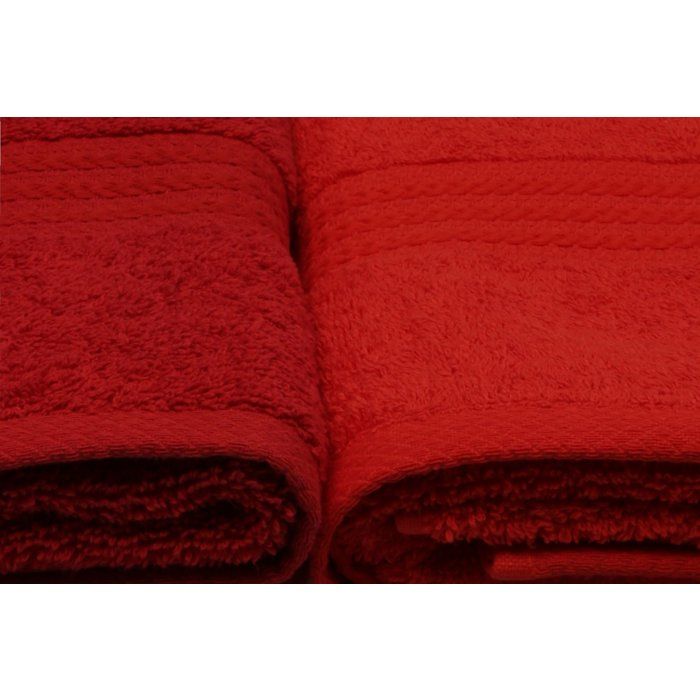 Set of 4 Hand Towels - 50 x 90 cm - 100% Cotton - Orange