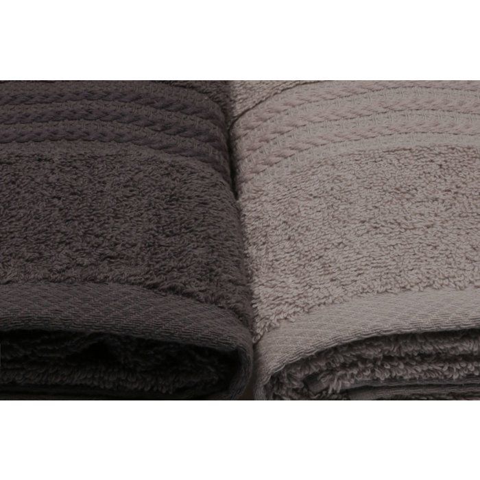 Set of 4 Hand Towels - 50 x 90 cm - White, Grey, Anthracite, Black - 100% Cotton