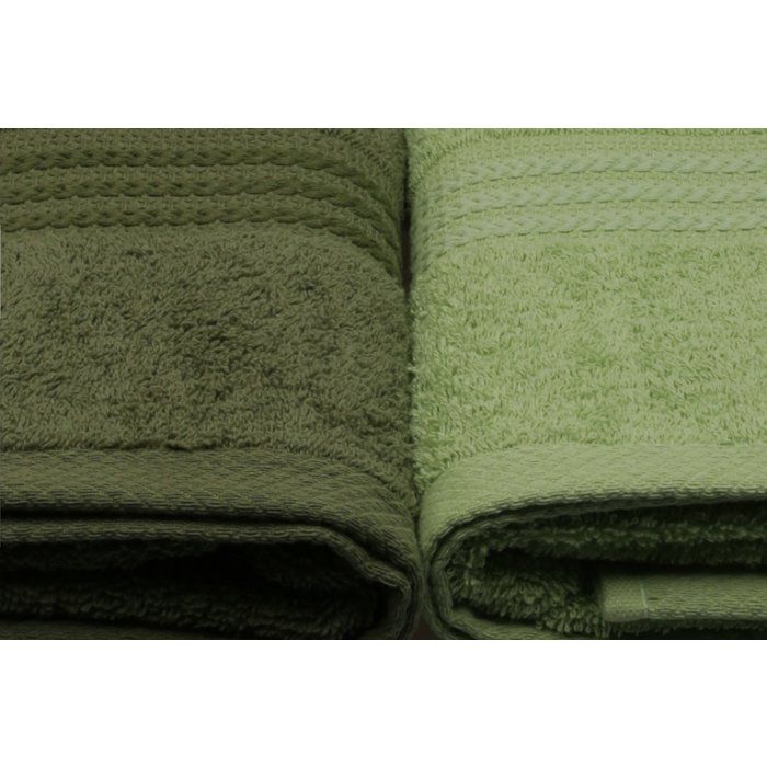 Set of 4 Bath Towels - 70 x 140 cm - Green - 100% Cotton