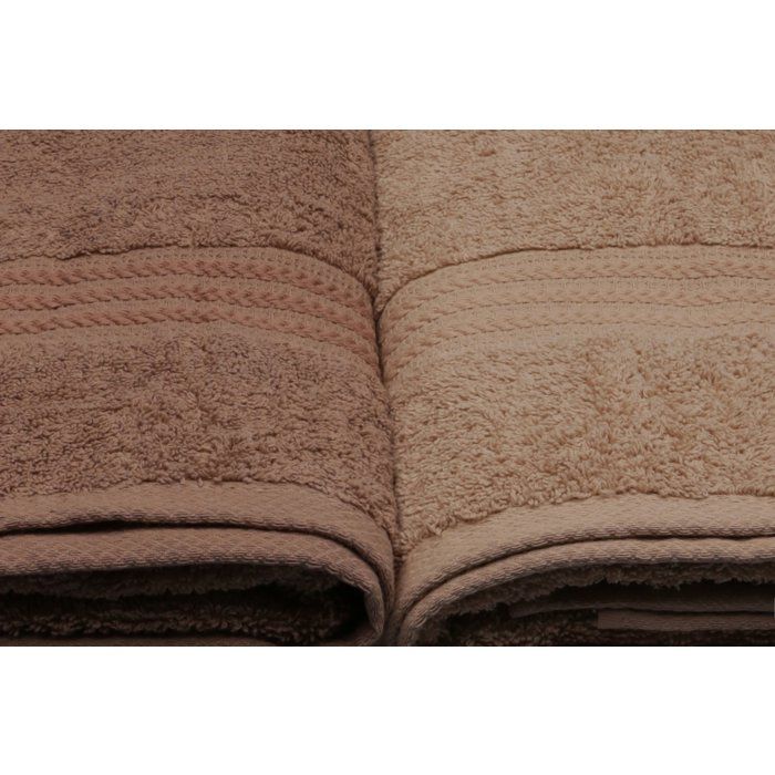 Set of 4 Bath Towels - 70 x 140 cm - Cream - 100% Cotton