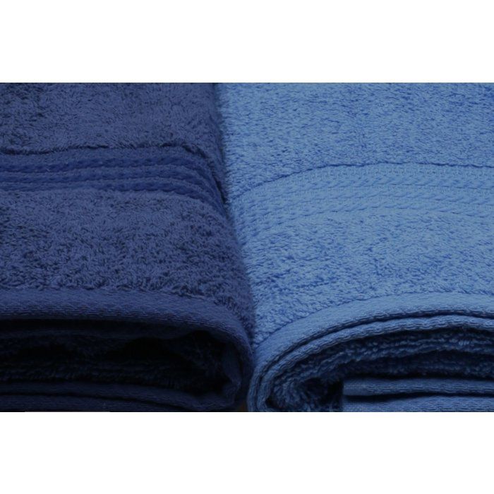 Set of 4 Bath Towels - 70 x 140 cm - Blue - 100% Cotton